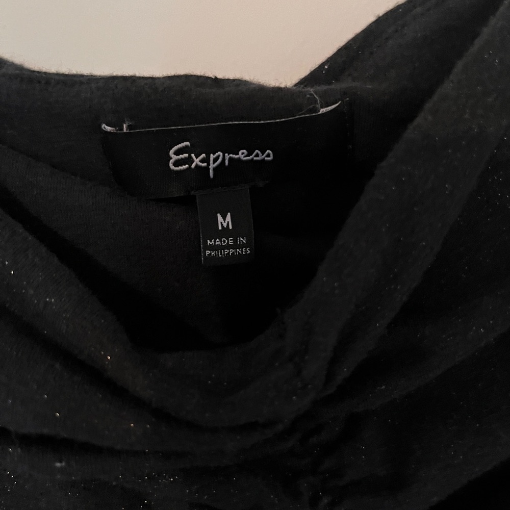 Express short sleeve top size Medium. Black with shimmery sparkles